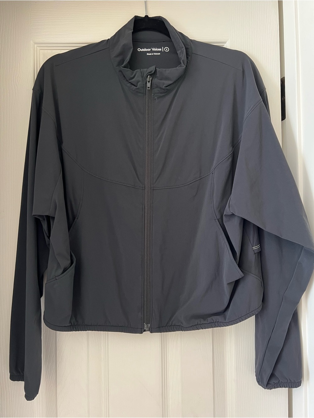 Outdoor Voices Charcoal Gray Lightweight Full-Zip Jacket